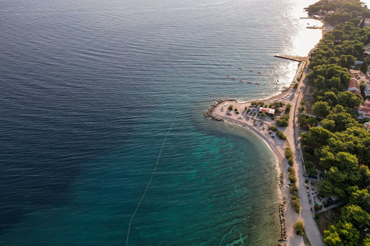 Secluded beach cove on the Montenegrin coastline