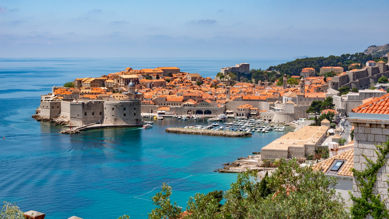 Bay with a marina in the city of Dubrovnik, Croatia