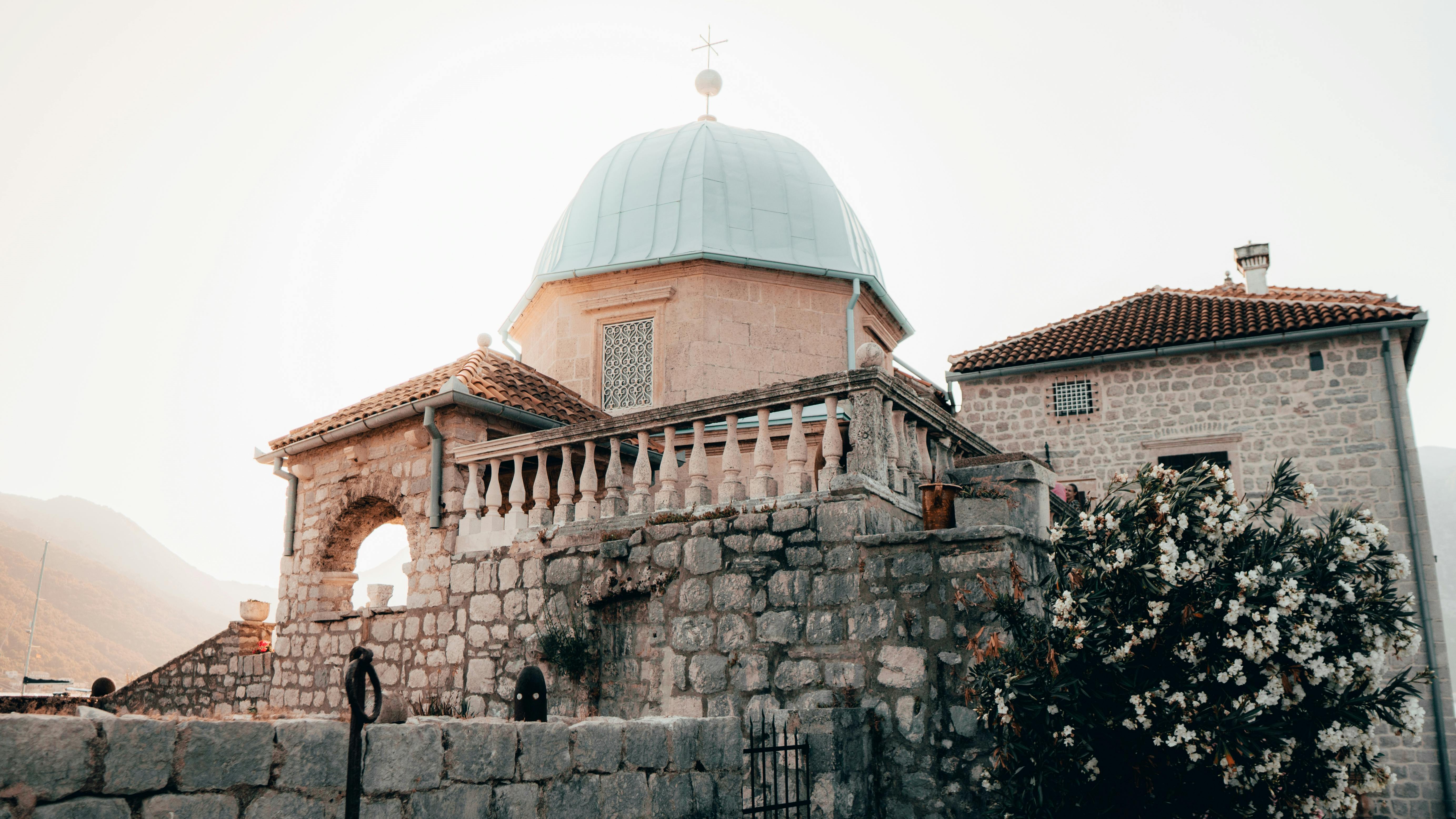 Our Lady of the Rocks church on its man-made islet in the Bay of Kotor