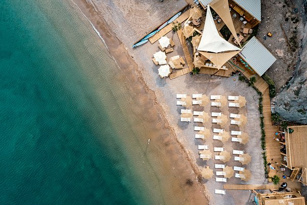 Oblatno beach near Radovici, sheltered sandy bay on the Luštica Peninsula, Montenegro